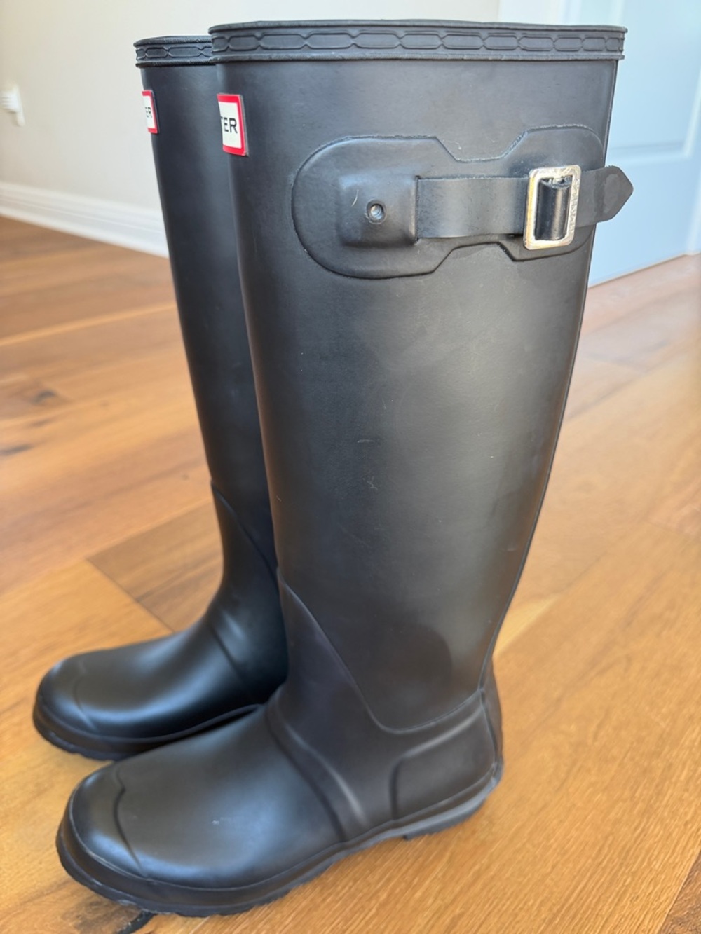 Hunter Matte Black Tall Rubber Rain Boots - Picture 6 of 7